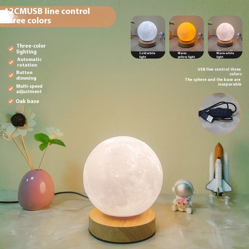 A Rotating Sleeping Moon Small Night Lamp