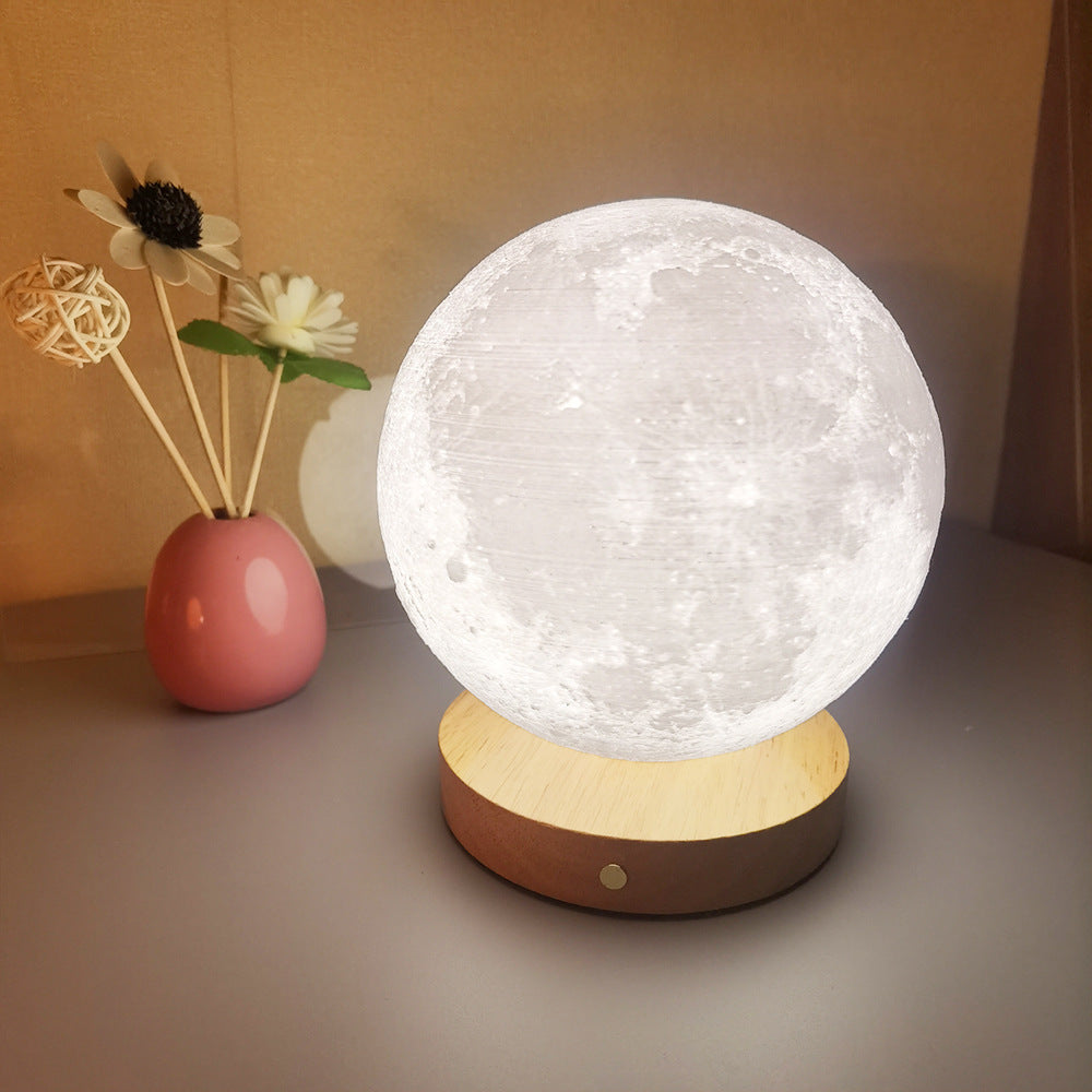 A Rotating Sleeping Moon Small Night Lamp