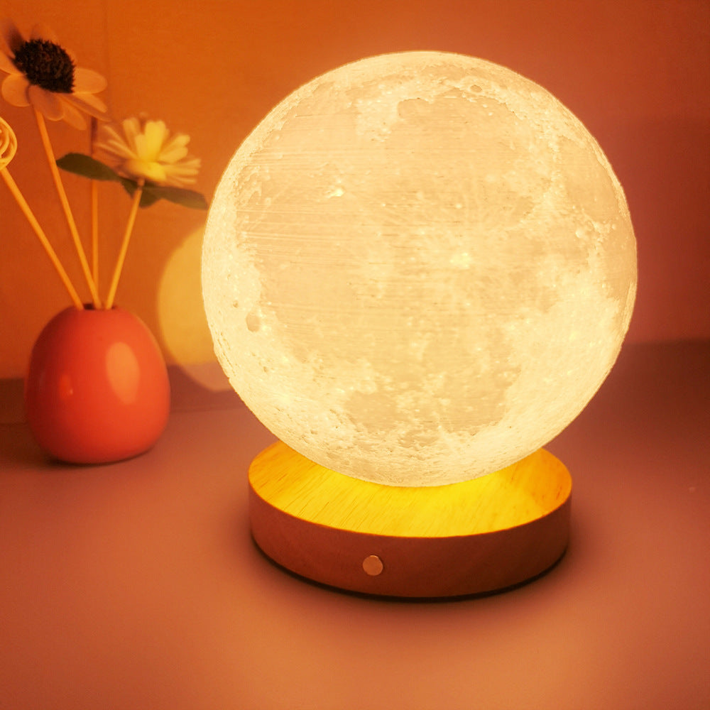 A Rotating Sleeping Moon Small Night Lamp