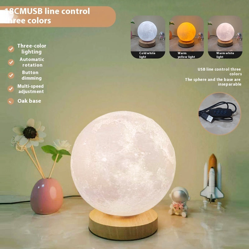 A Rotating Sleeping Moon Small Night Lamp